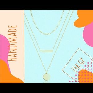 🔥 💎 Handmade 14Kgp 3 Piece Necklace Set 🔥 💎